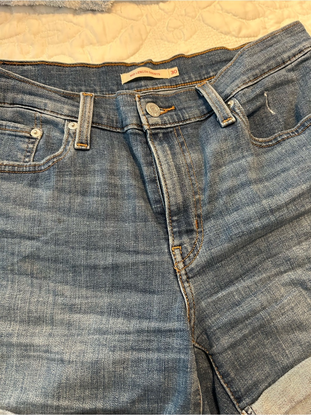 Levi's Women's mid Length Blue Jean Shorts
